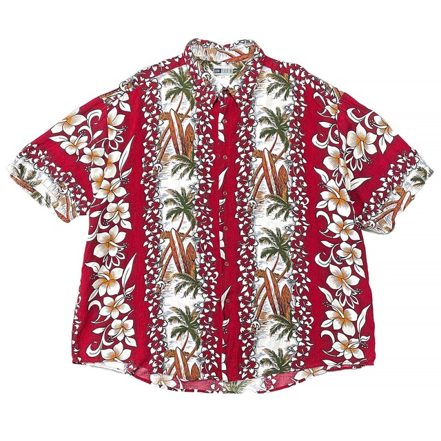 ヴィンテージ アロハシャツ 60s 貝ボタン レーヨン 落ちん 