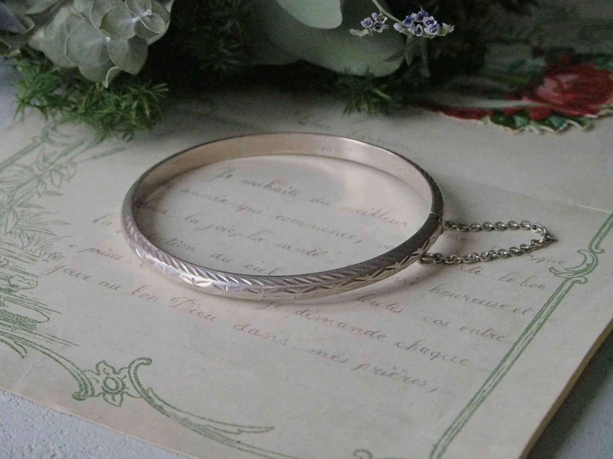 ヴィンテージシルバーバングル | アンティークアクセサリー ｜antique