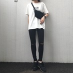 black damage skinny pants