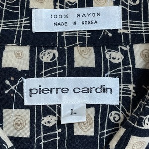 【pierre cardin】半袖 シャツ 柄シャツ オールパターン 総柄 柄物 レーヨン ピエールカルダン 韓国製 US古着