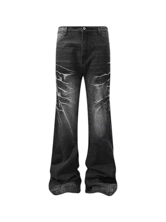 【TH4SWE】Distressed Dirty Wash Carpenter Jeans