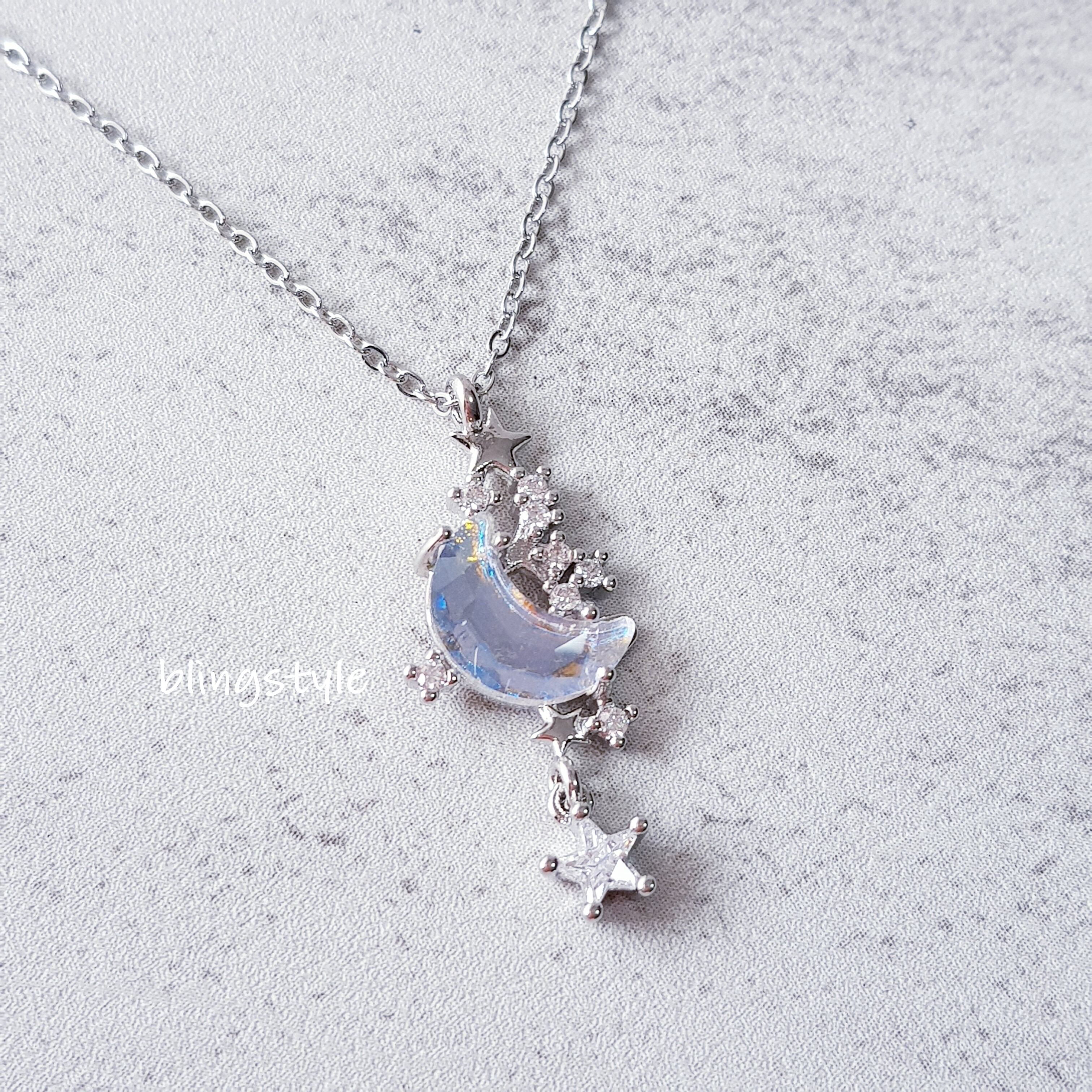 シルバー cz 三日月&星 ネックレス | blingstyle☆handmade＆select