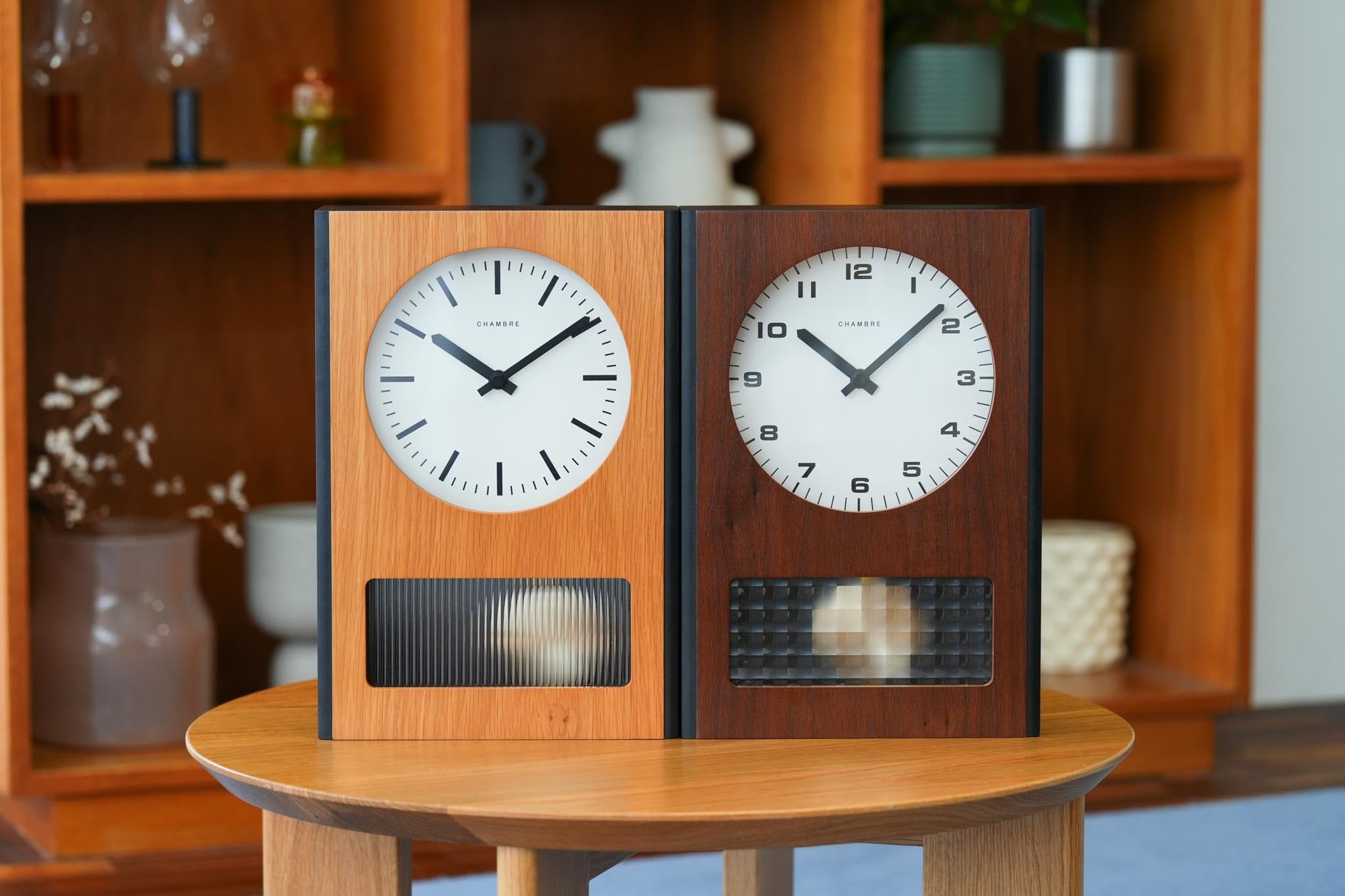 平成レトロ ツインバード ジャンピングクロック 置時計 新品 タイムスアベニュー NEW】振り子時計 PACIFIC PENDULUM CLOCK WALNUT | シャンブル