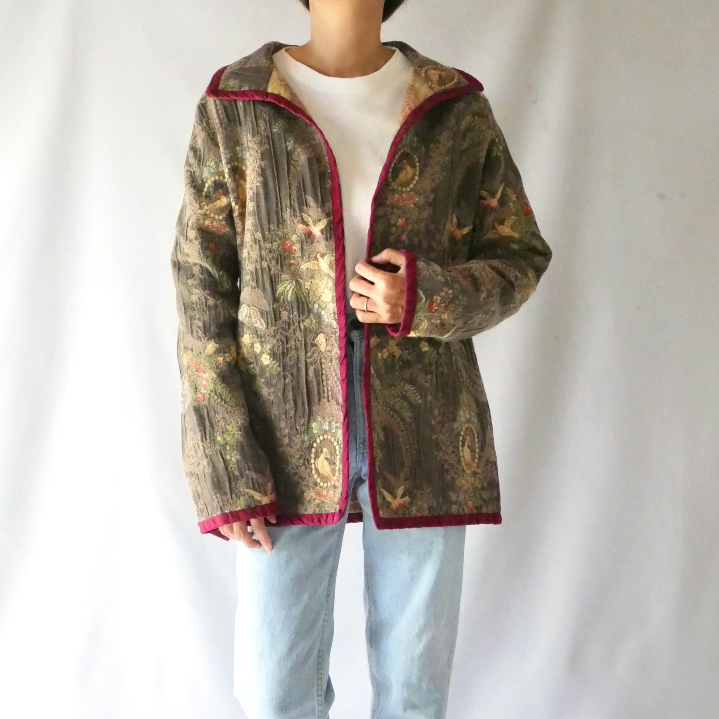 Made in sanfrancisco bird flower gobran weaving jacket USA製 鳥 花
