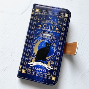 猫の魔導書 〜THE MOONLIGHT CAT〜 手帳型 iPhoneケース スマホケース 全機種対応