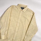 90s Polo by Ralph Lauren ポロ ラルフローレン PHILIP タッタソール 長袖 ワイシャツ ドレスシャツ 16 1/2-33 /イエロー系 メンズ ビンテージ
