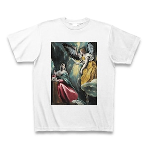 受胎告知（エル・グレコ）：厳選名画Tシャツコレクション（ホワイト）