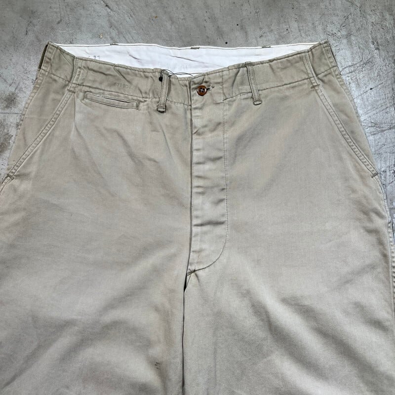 40's U.S.ARMY 45KHAKI チノトラウザーズ MIL-T-2064 サイドダブル