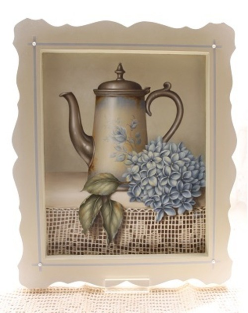 【オイル】紫陽花とコーヒーポット デザインパケット