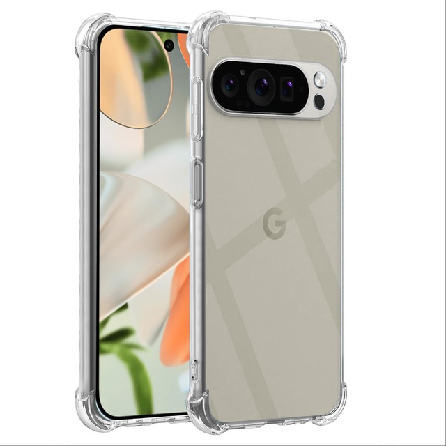 Gzgor ケース クリア 可兼容 Google Pixel 9 Pro XL ピクセル9XL適用 クリアケース Pixel9 Pro XL 透明 TPU ソフト カバー 耐衝撃 エアバッグ 滑り止め すり傷防止 薄型 全透明 ストラップホール付き レンズ保護 スリム スマホケース