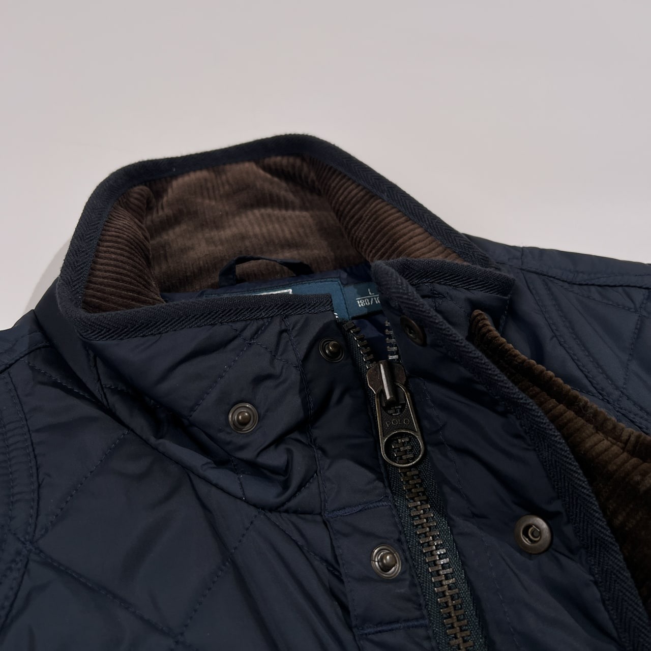 POLO RALPH LAUREN ポロ ラルフローレン キルティング ベスト サイズ L /メンズ/ネイビー/部分 牛革 レザー