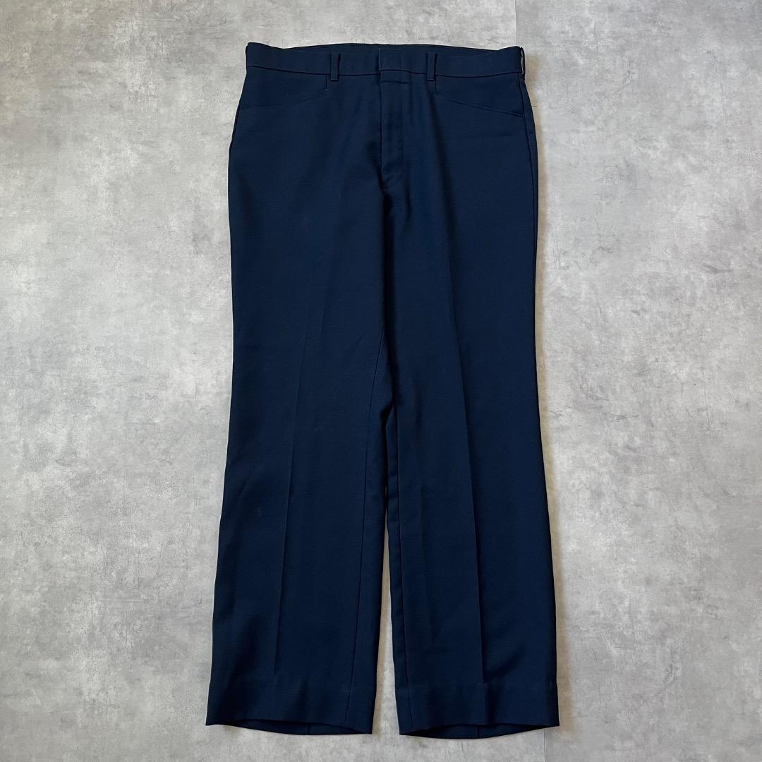 リーバイス アクションスラックス 古着 W35 70s USA製 紺 17799