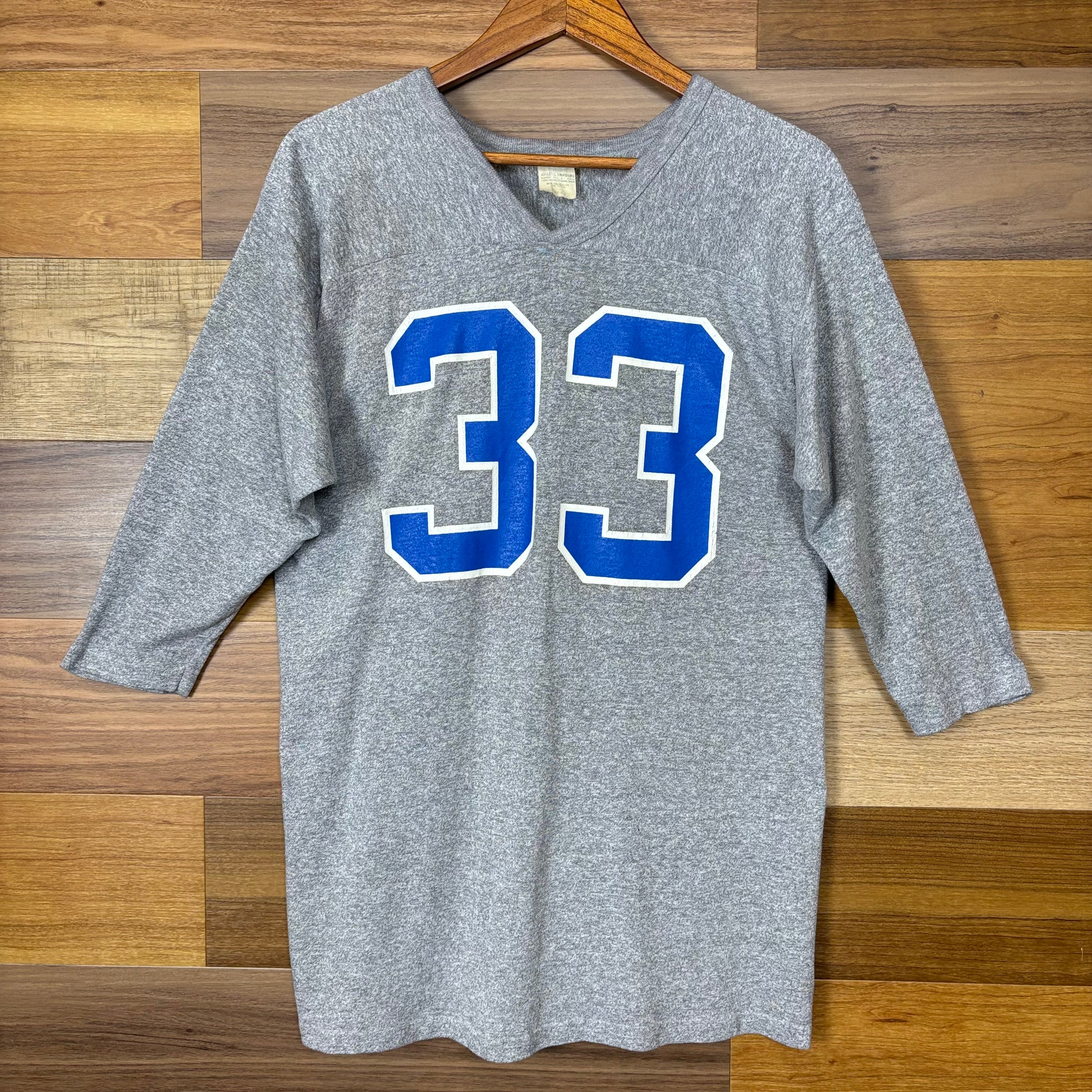 80s 霜降り Vネック 33 ゾロ目 ナンバリング T-sh Tシャツ サイズ 42