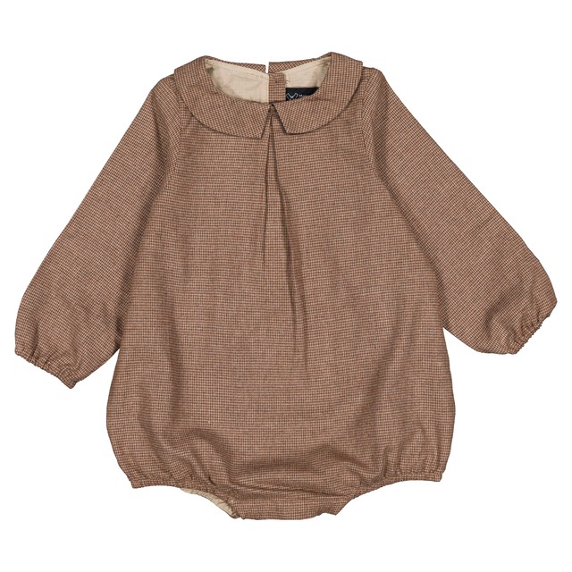 予約【Maison Marelle】Romper BATIGNOLLES - brown houndstooth / 11月上旬以降入荷