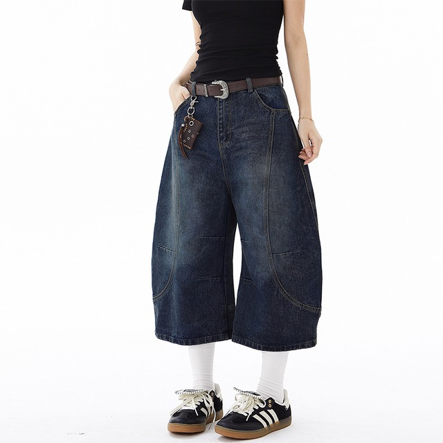 BLACKLISTSウォッシュ七分丈カーブデニムパンツ