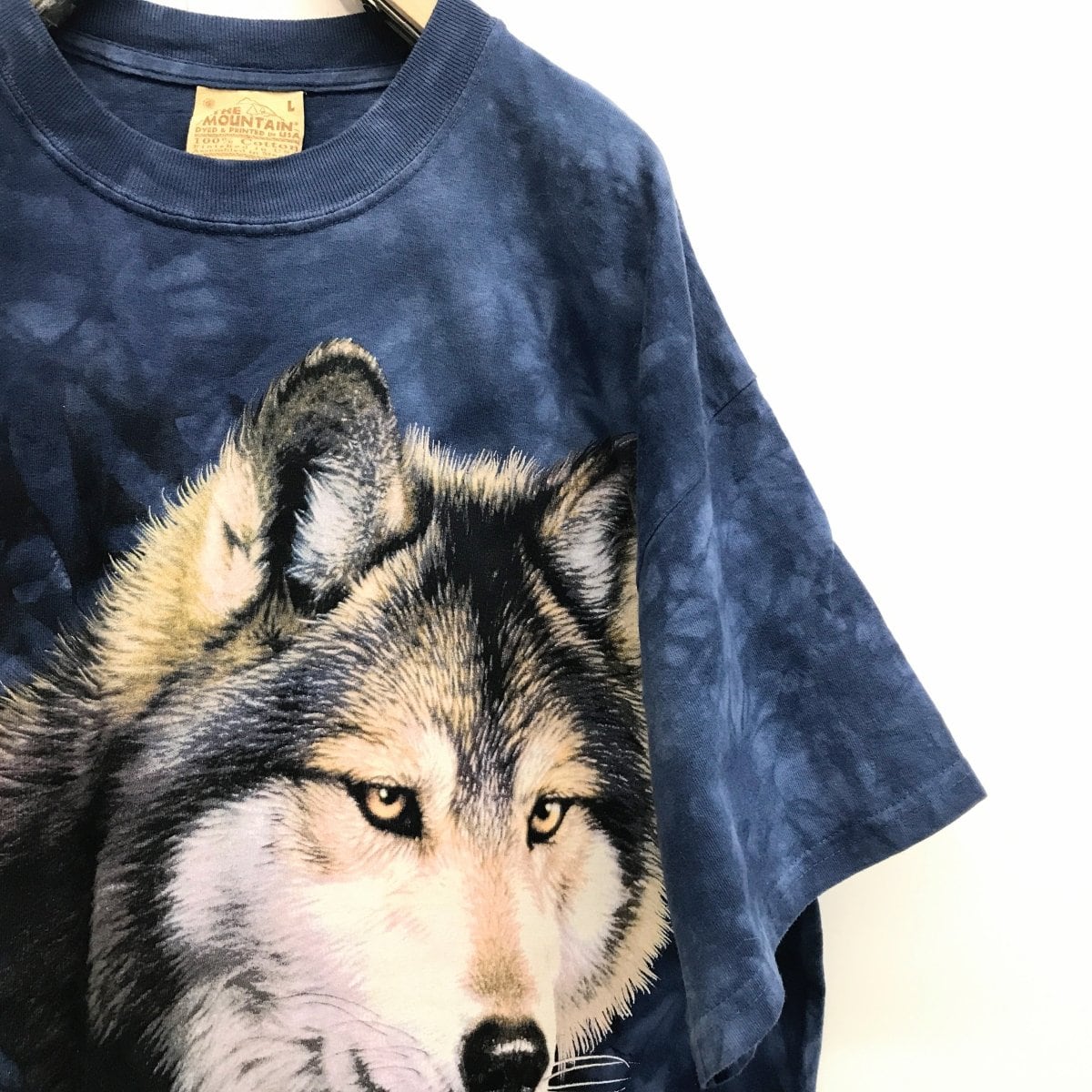 ザ マウンテン00年代 WOLF 狼 アートアニマルプリントTシャツ タイダイ