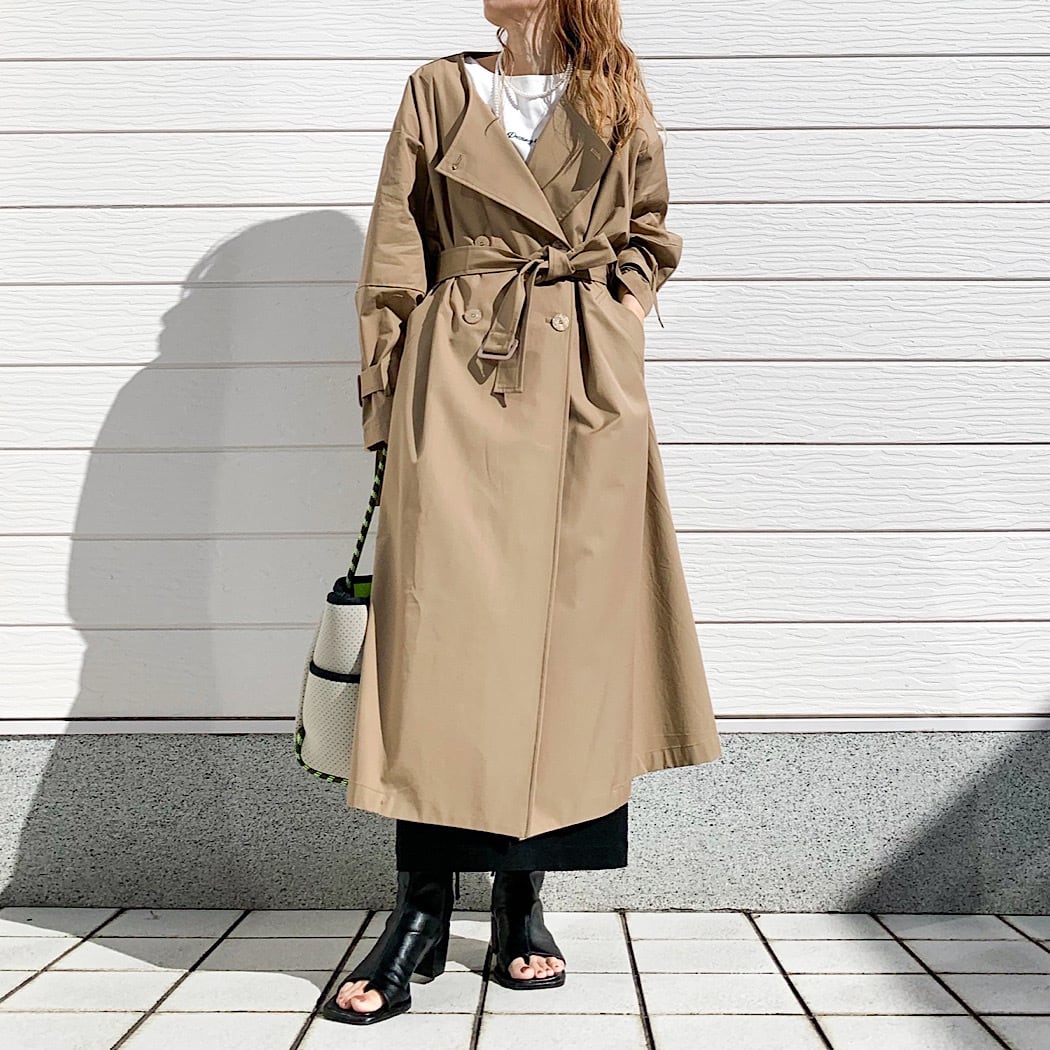 ノーカラートレンチコート | Q♡
