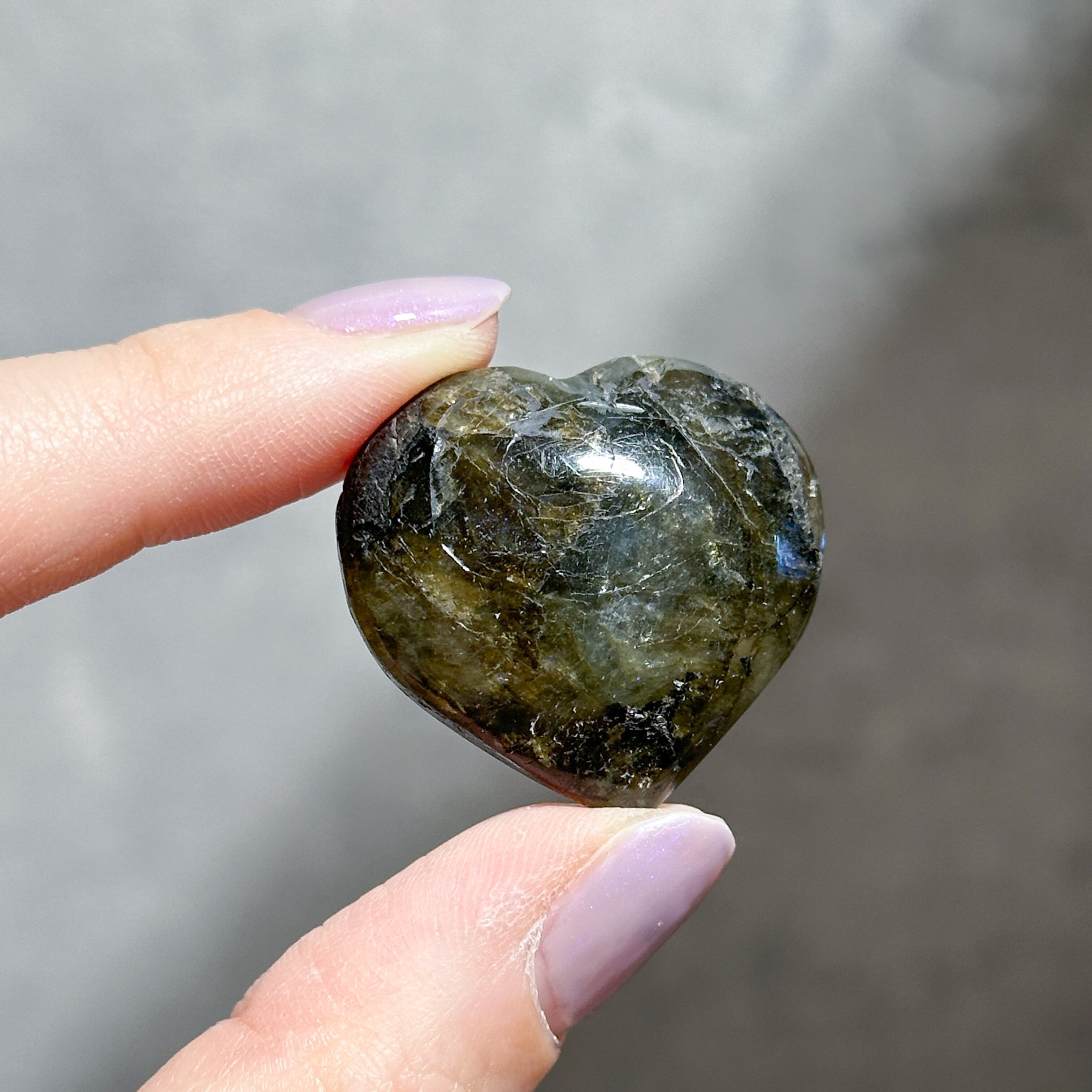 天然石　ラブラドライト ラブラドライト ハート32◇ Labradorite ◇天然石・鉱物