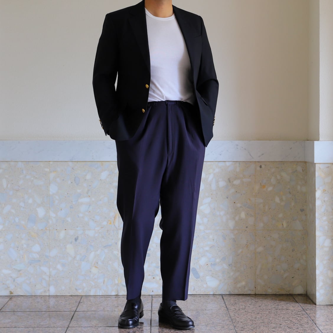 ブルックスブラザーズ ロロピアーナ イタリア製 テーラードジャケット 比翼ボタン 極美品】BROOKS BROTHERS Cashmere Black blazer about size42S Loro