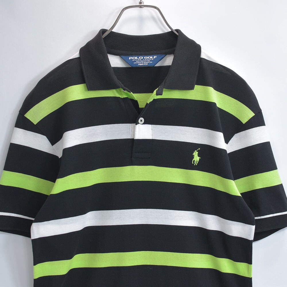 Pedestal ポロシャツ S 黒/白/緑 00s POLO GOLF RALPH LAUREN ポロゴルフ ラルフローレン ピマコットン