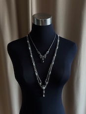 ribbon motif vintage necklace-5217-4