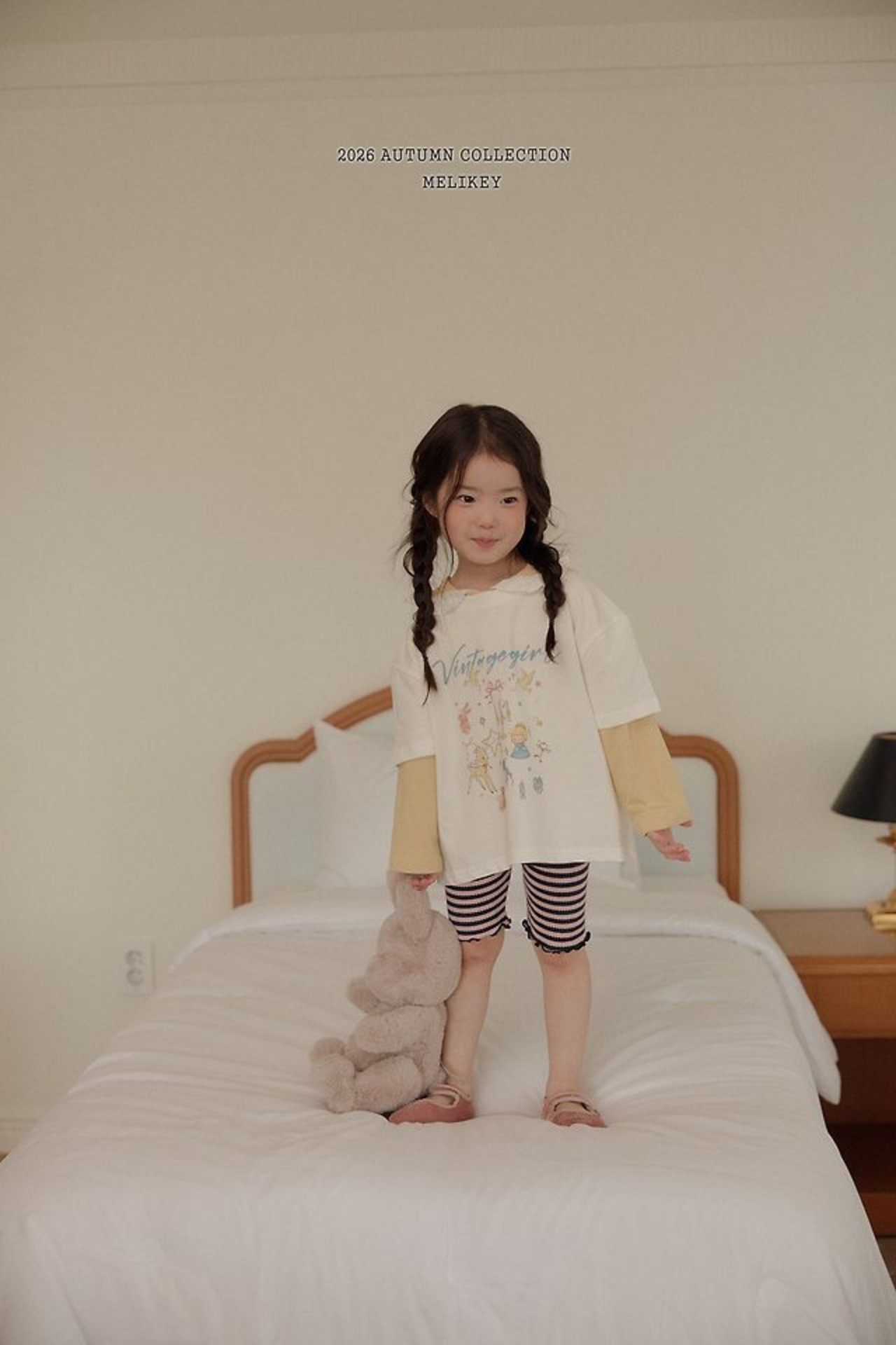 韓国子供服 / 26Autumn / 〖取寄〗Melikey / ソナフードTシャツ / 女子服 *XS~JM*