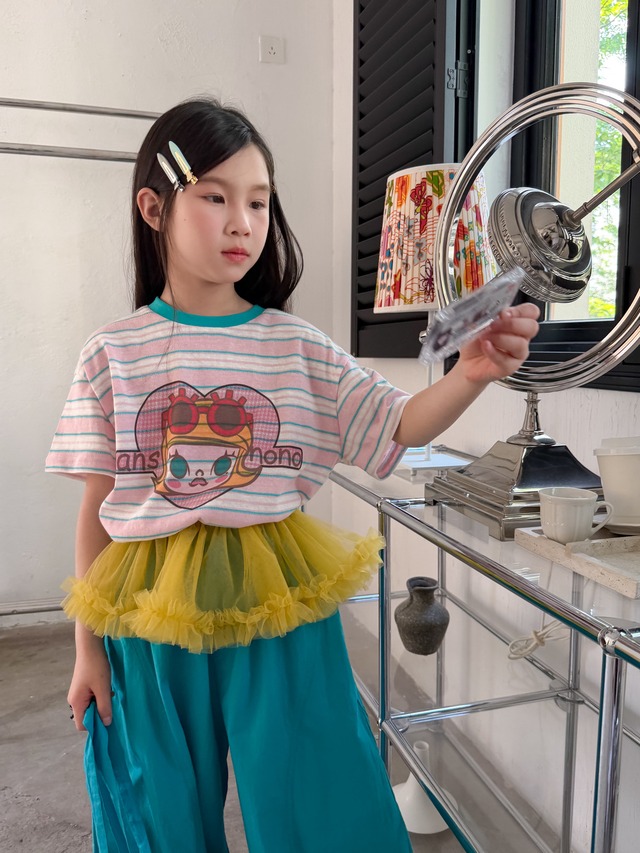 【KID】アングルドライビングストライプ半袖Tシャツ - 11