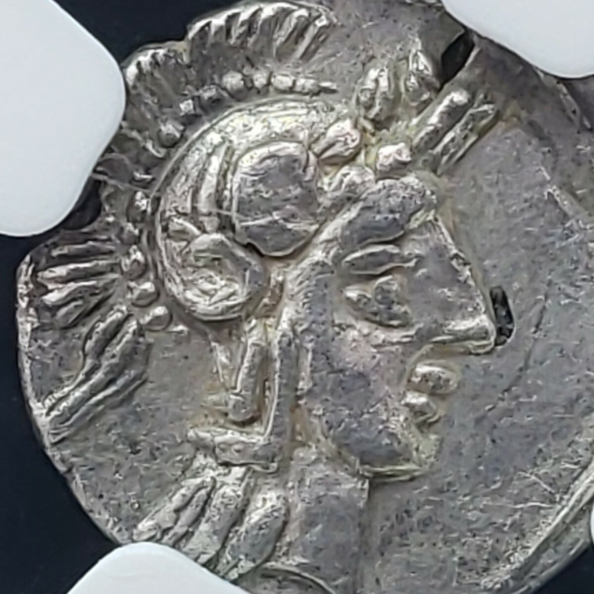 ギリシャ【珍しい鑑定済模倣貨】古代 NGC AU 準未使用 オボル アンティーク コイン