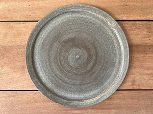 吉永哲子　|　リム皿　8寸　さびあさぎ