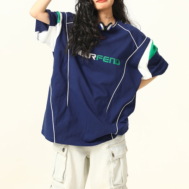 レーシングラインカラーブロックTシャツ 2col R02494