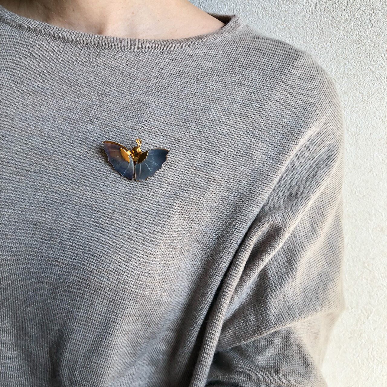 shell butterfly brooch[b-383] ヴィンテージブローチ | LEO VINTAGE