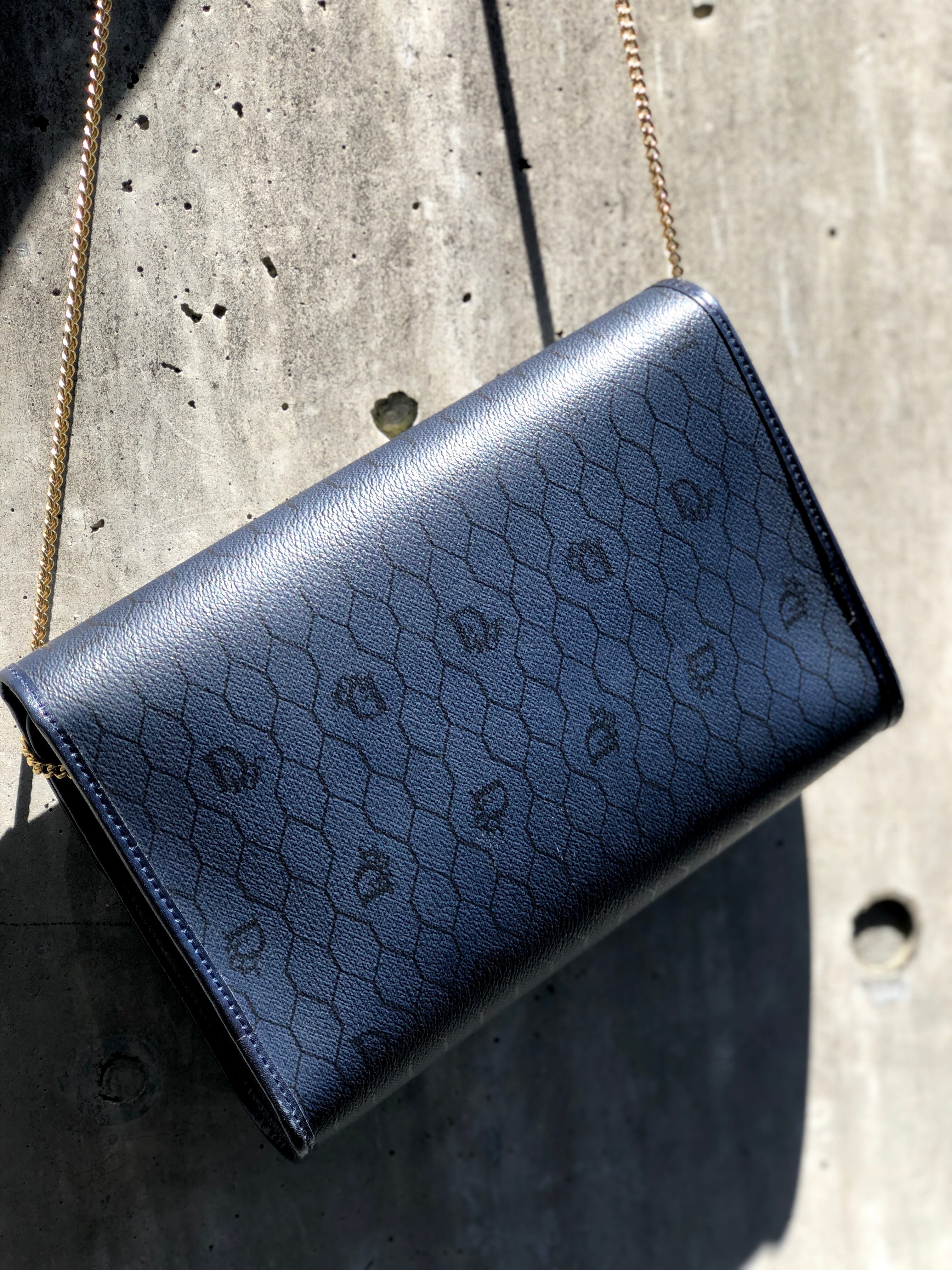 Christian Dior クリスチャン ディオール ハニカム柄 チェーン ミニ