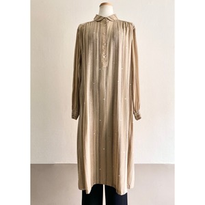 1970s Stripe Silk Shirt Dress