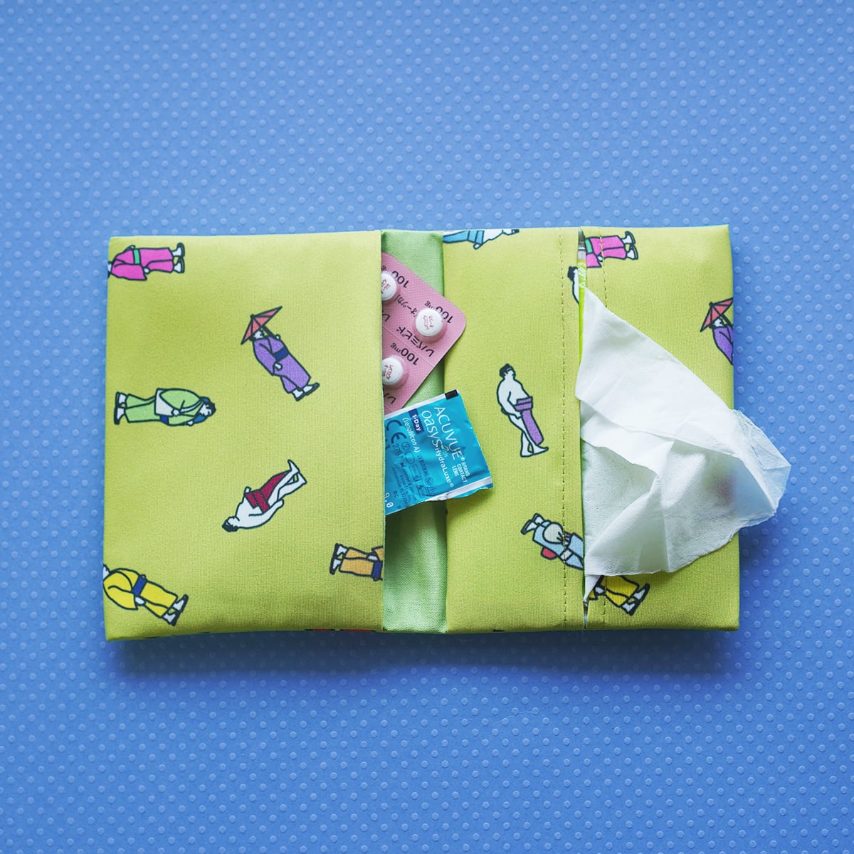 花籠や お相撲柄ポケットティッシュケース 抹茶色 MINI-TC-MC | MINT