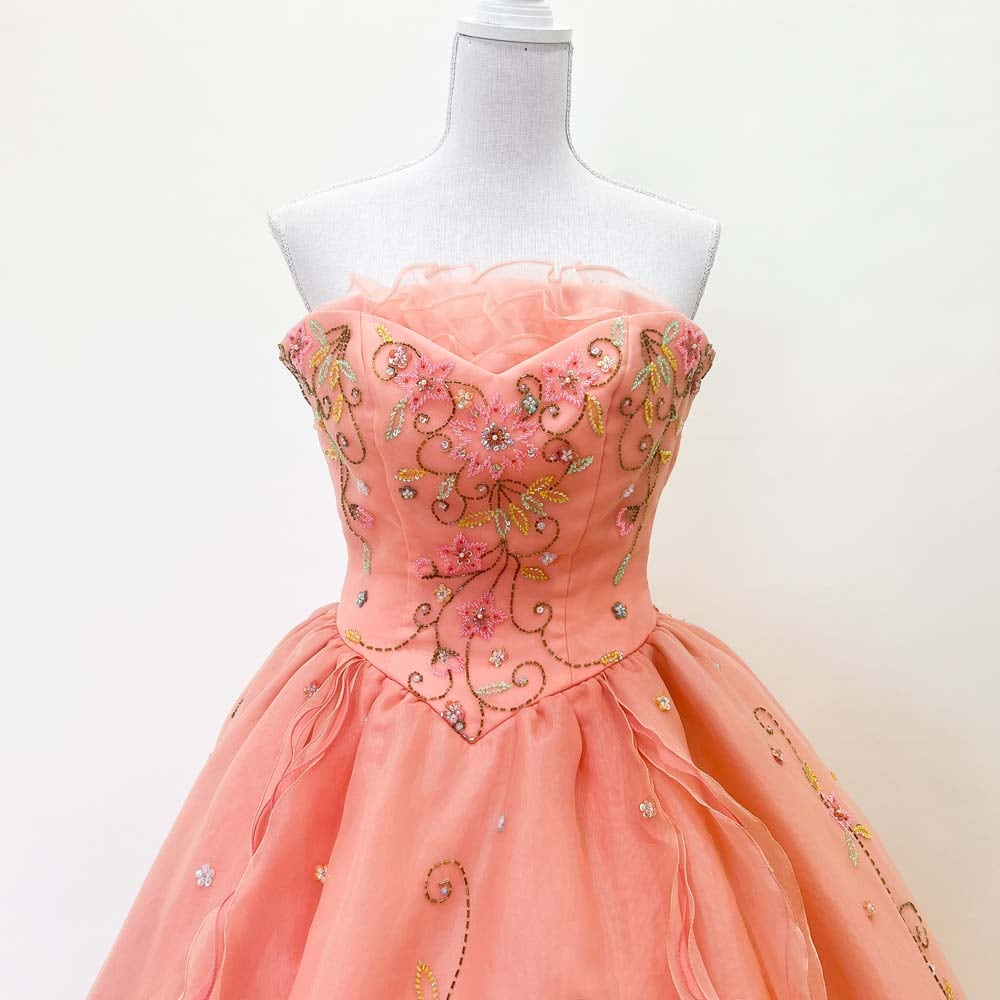 中古 カラードレス ピンク FK by VICEO 9号程度 結婚式フォト婚 発表会 