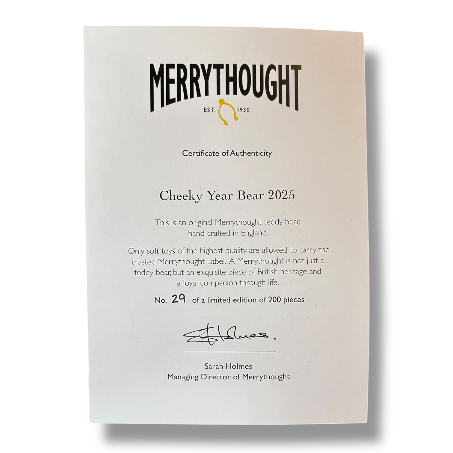 CHEEKY YEAR BEAR 2025 World Limited Edition〖Merry Thought