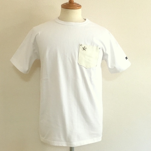 LEATHER POCKET ONE STAR S/S T-SHIRTS  WHITE