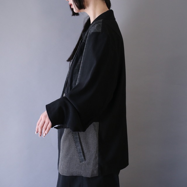 multi fabric switching design special easy tailored jacket