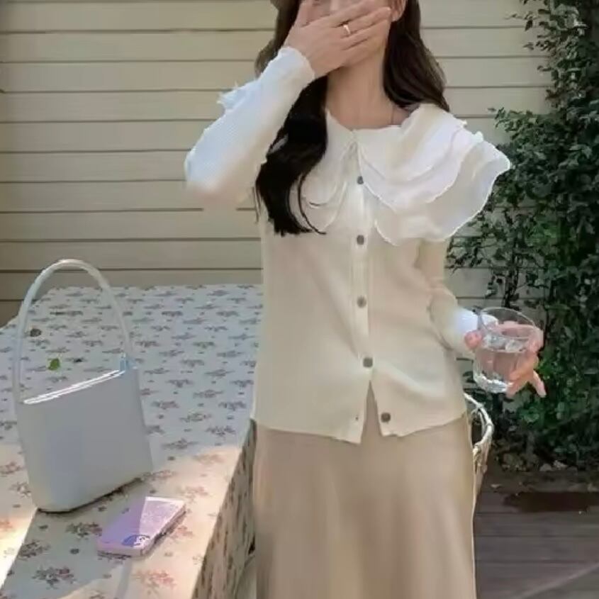 ミルフィーユカラーリブカーディガン