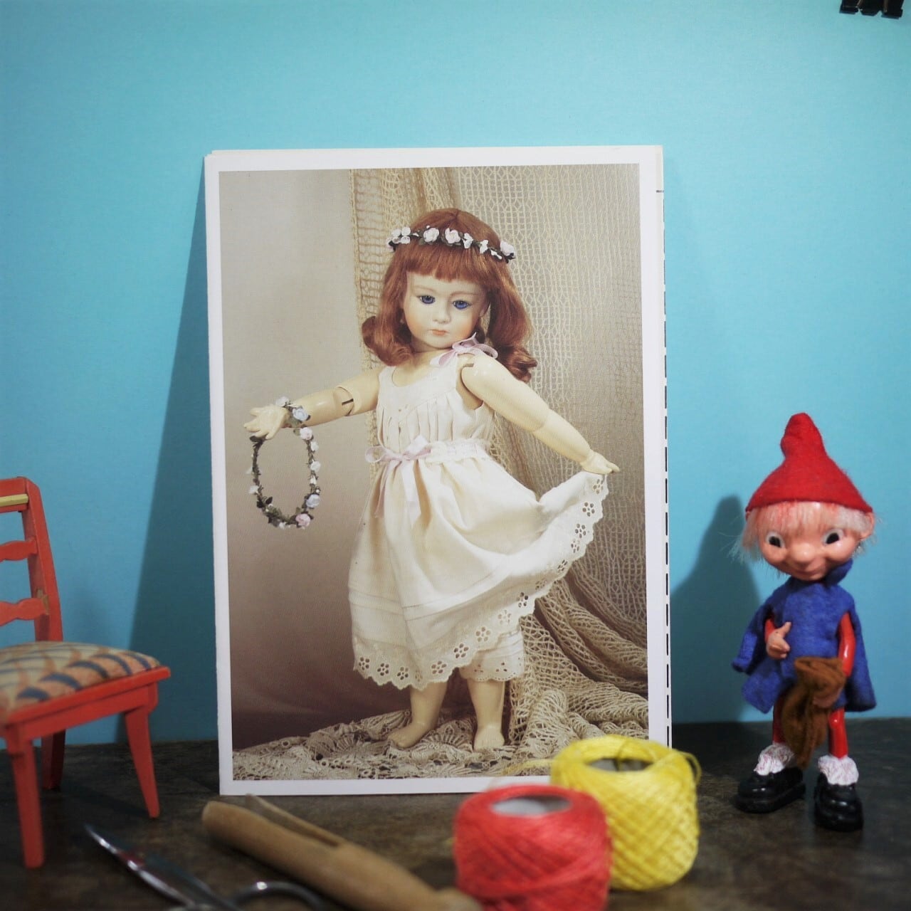 ドール服型紙f 人形服ドレス ドロワーズ付アンダードレス 52㎝ドール