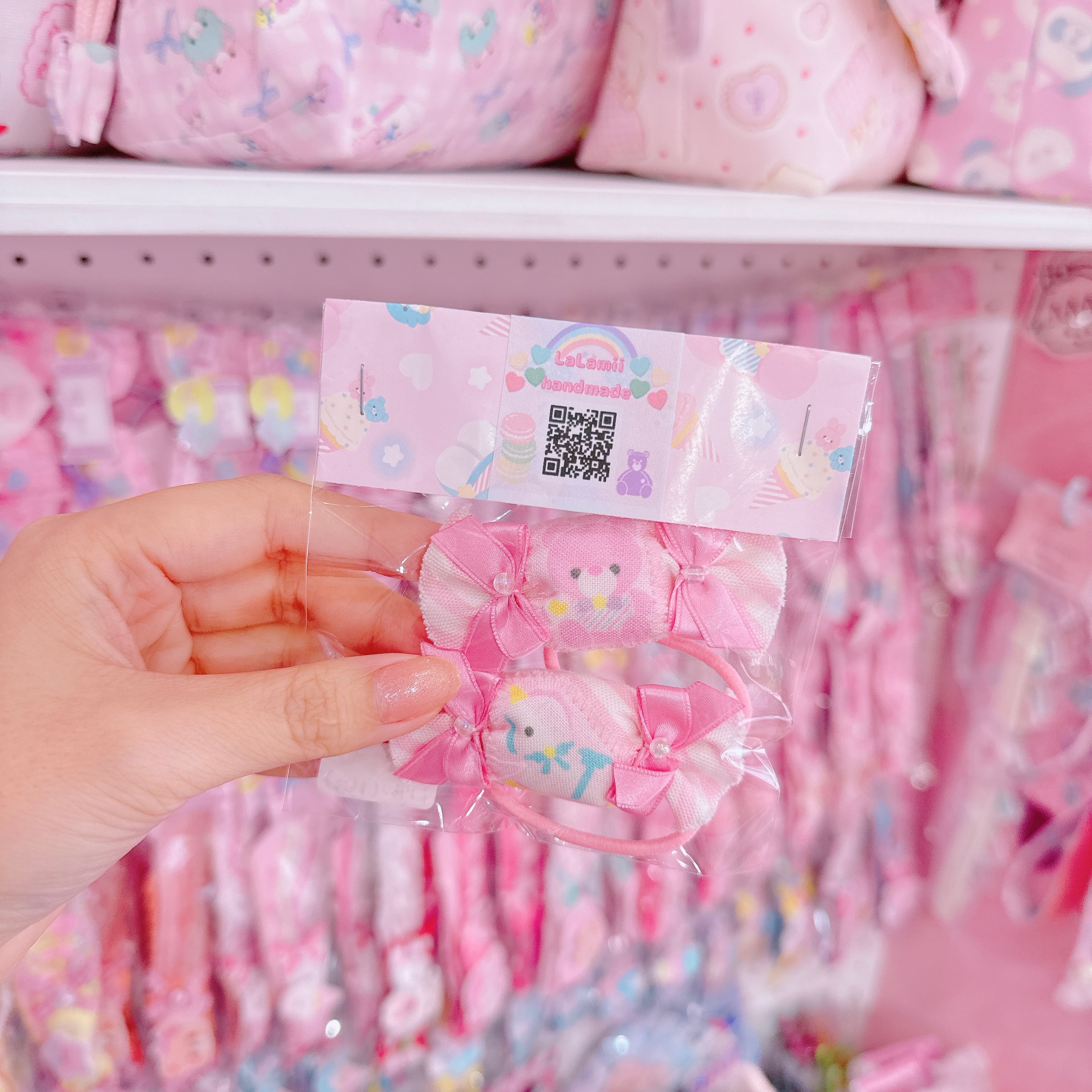 【E3】94-3キャンディリボンツインヘアゴム