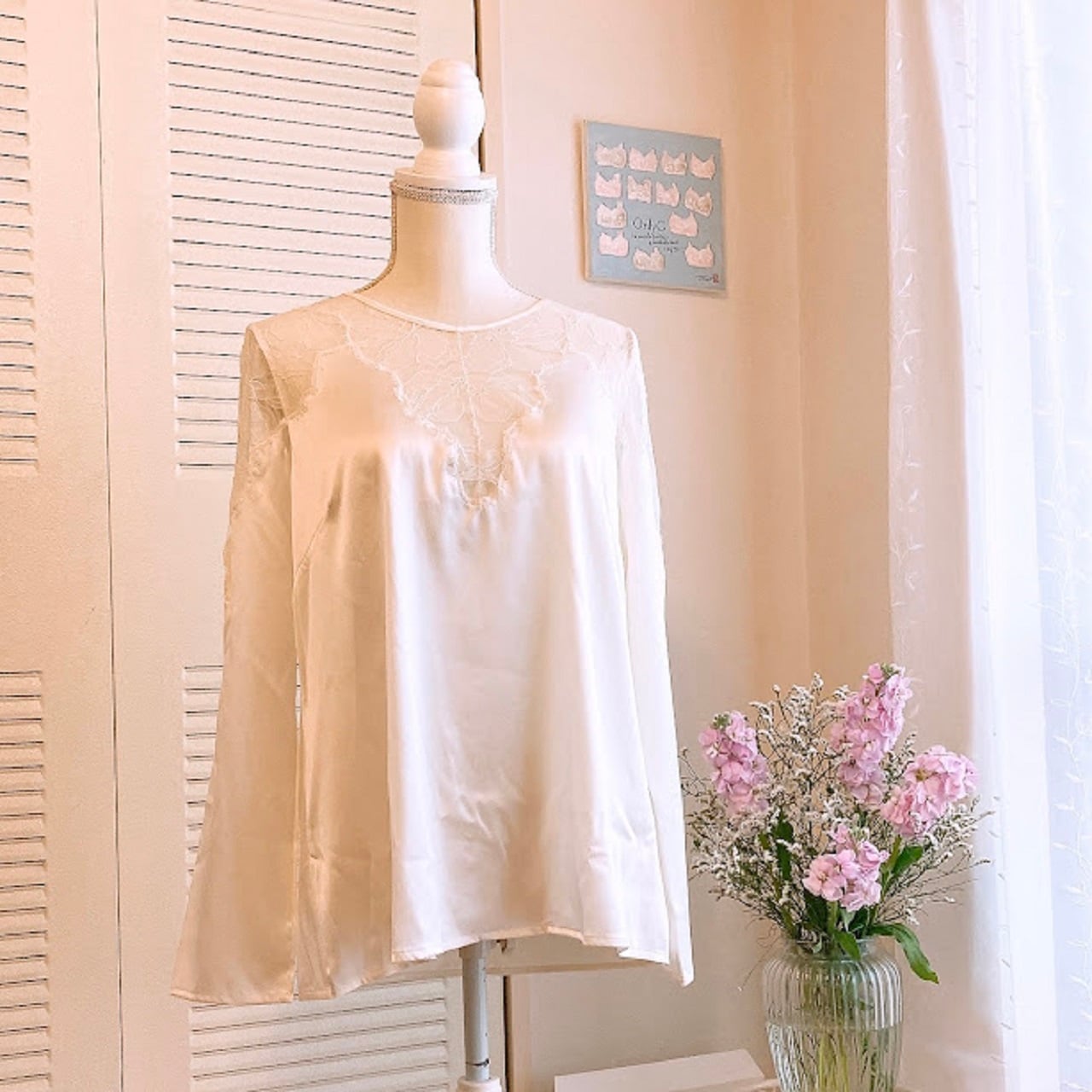 Oscalitoオスカリート/シルクトップス/ 高級/サイズ5(17~19号)グラマーぽっちゃりさん、高身長の方におすすめ!<10316>