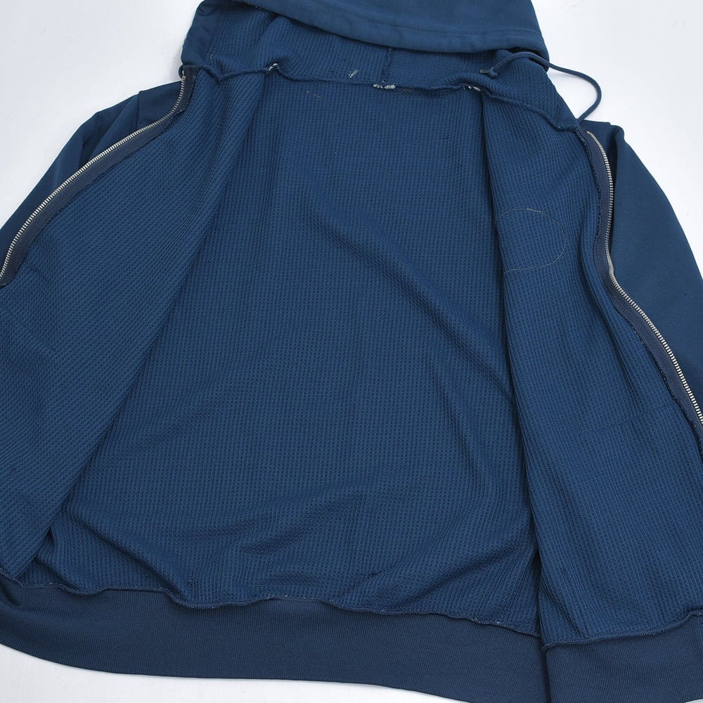 Vintage ワッペン付き フルジップ サーマルパーカー ダブルフェイス