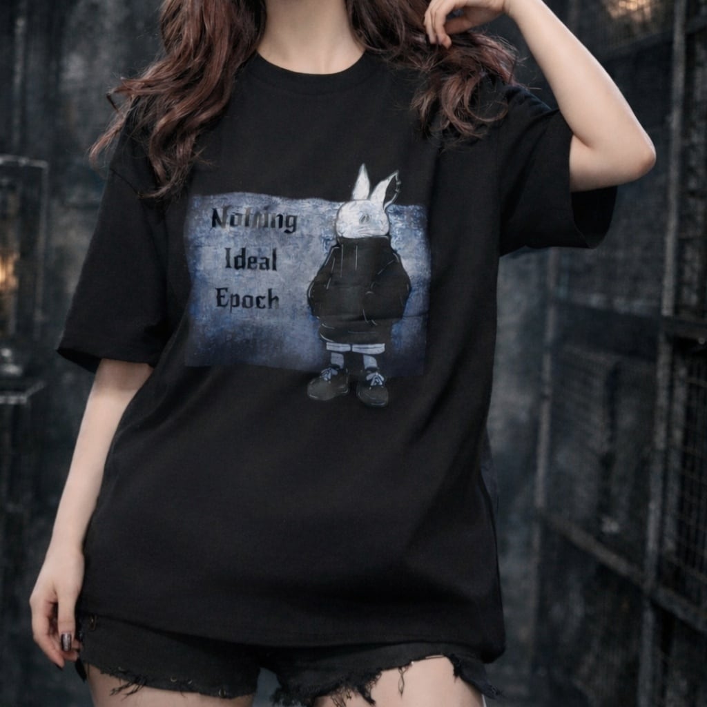 Blue Frame Rabbit T-Shirt | NIER CLOTHING