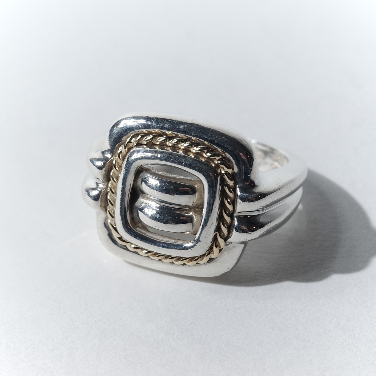 OLD "TIFFANY&CO." COMBI SQUARE TOP RING