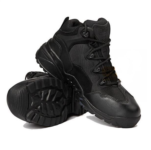 ランバン ミリタリーレザーブーツ アンティーク仕上げシュリンクレザー