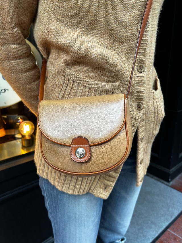 CELINE / vintage leather mini shoulder bag.