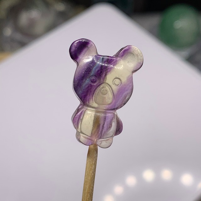 20貫通穴・くまさんフローライトビーズ