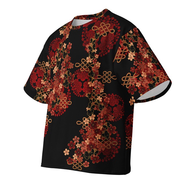 和紋様装飾　桜蝶　和柄ユニセックス 180G Performance Tシャツ