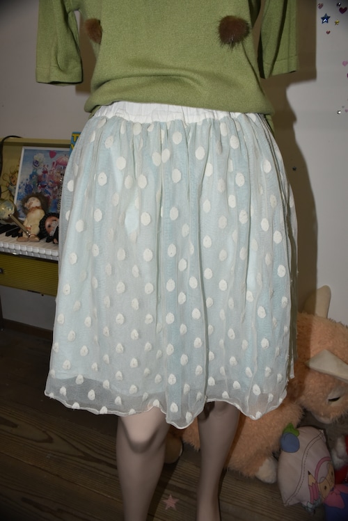DoReMi Unique Series – Sheer Polka Dot Tulle Mini Skirt